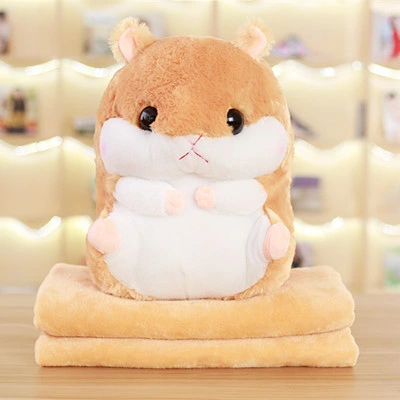 Hamster Stuffed Plush Toy Cute Doll Hand-Covered Air-Conditioning Blanket Birthday Gift Promotional Gift