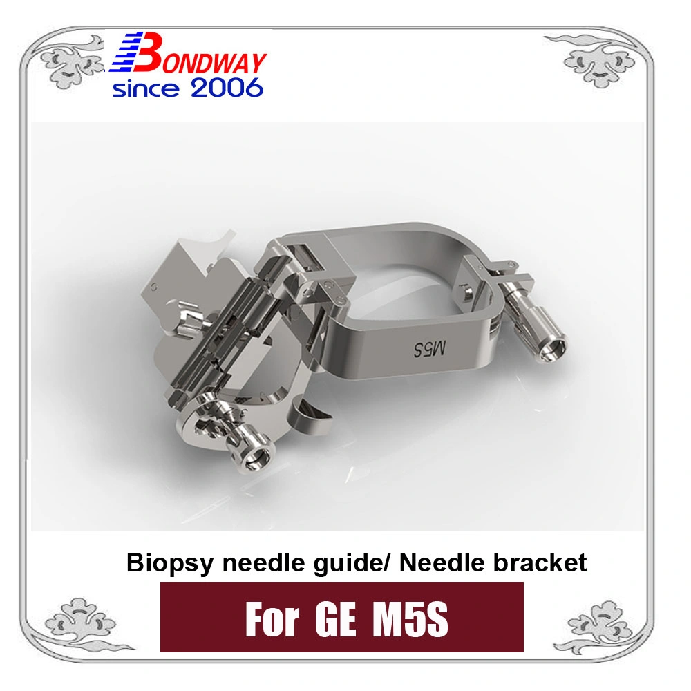 Guía de aguja reutilizable para biopsia para transductor de ultrasonidos en fase GE M5s M5s-D, Soporte de aguja para biopsia de acero inoxidable