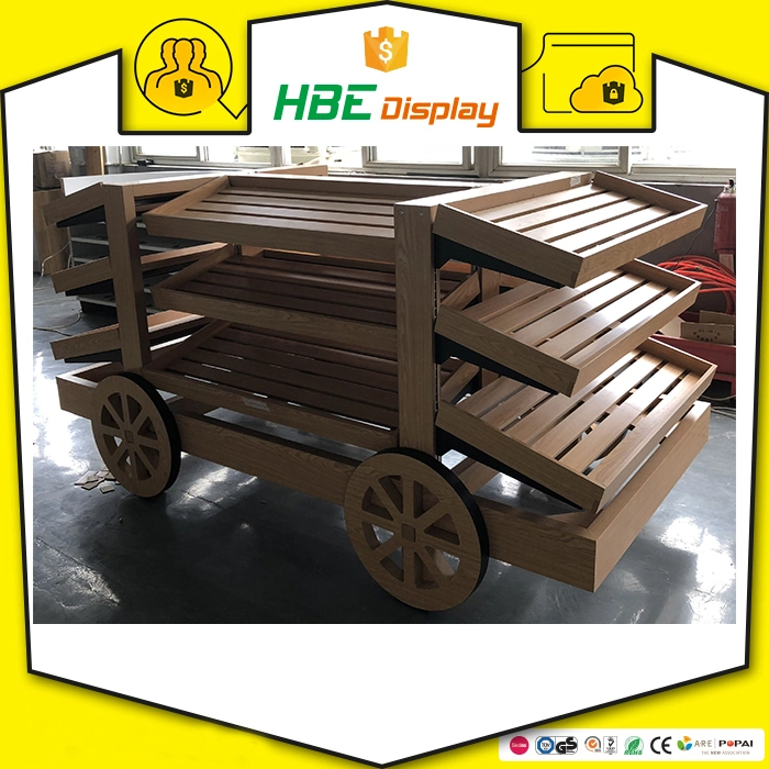 Customized Commercial Wood Bakery Display Stand Rack