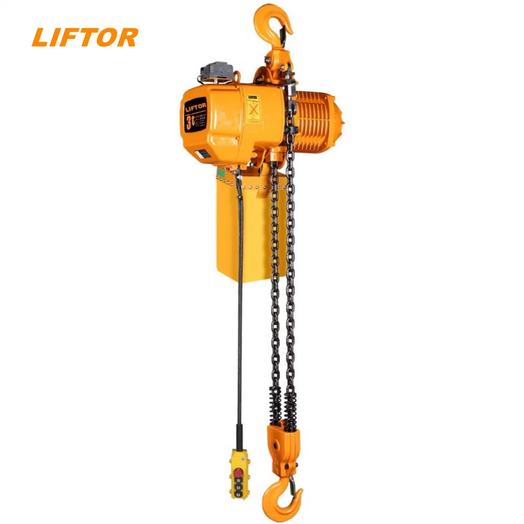 2ton 2000kg 4400bl 20FT Double Chains Electric Chain Hoist with Push Button Brake System From China Supplier