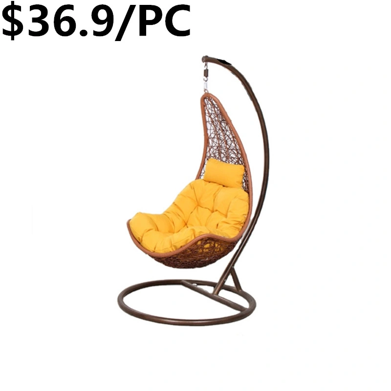 Outdoor Furniture Patio Rattan Wicker Egg Shaped Hanging Swing Chair