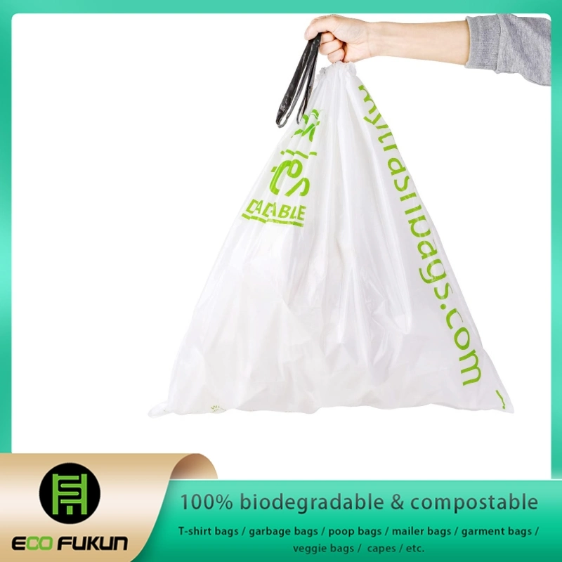 Bolsa de basura con cordón ajustable, revestimientos de basura con cordón ajustable, revestimientos de basura de cocina 100% biodegradables, bolsa de basura ecológica, sacos de basura con cordón ajustable