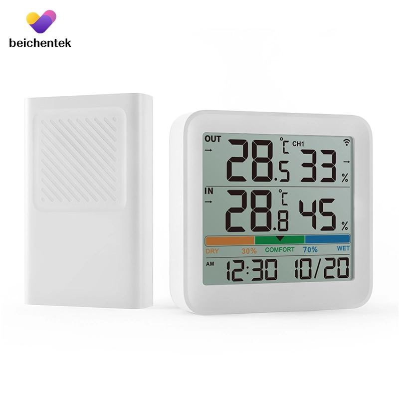 Thermomètre numérique hygromètre LCD électronique thermomètre hygromètre avec date Affichage de l'horloge