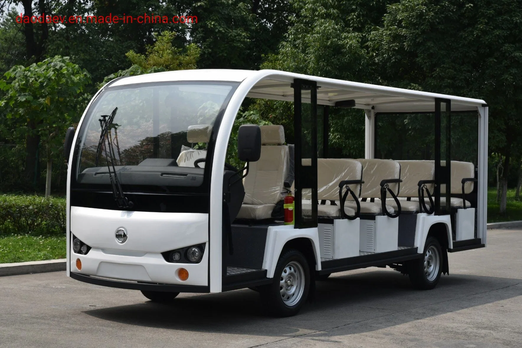 De alto rendimiento de la fábrica China de 72V de 7,5 Kw de potencia de carga de pasajeros de Super 14 Batería de litio Electric Abierto Cerrado autobús de turismo turismo alquiler de minibús F14m-QM13