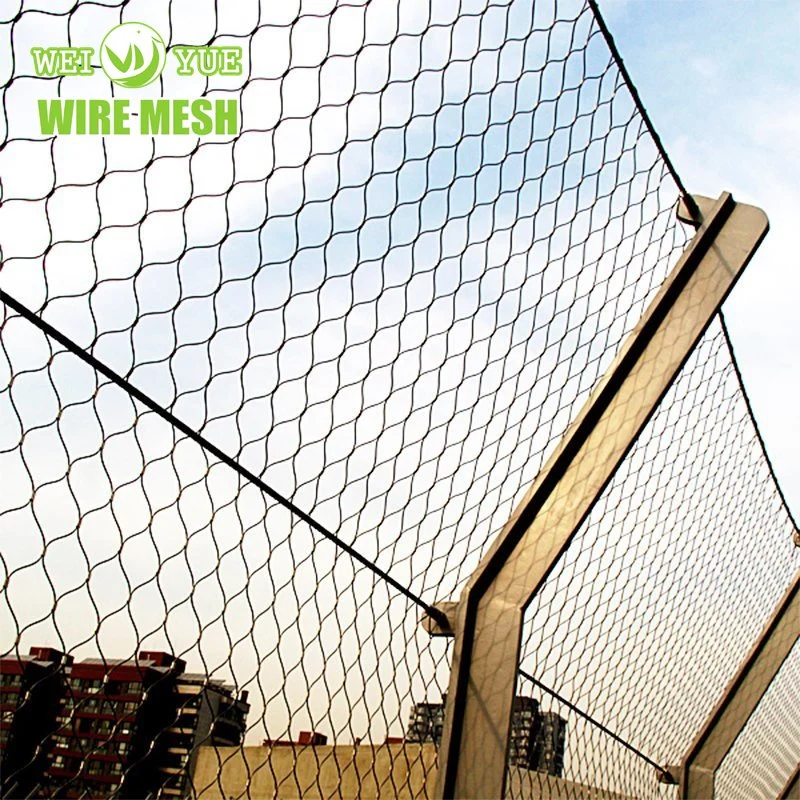 Diamond Hole 1 2 Inch 3 Inches 304 316L Stainless Steel Flexible Wire Rope Mesh Netting for Bid Aviary Protective Net Fence Wire Mesh Safety Net