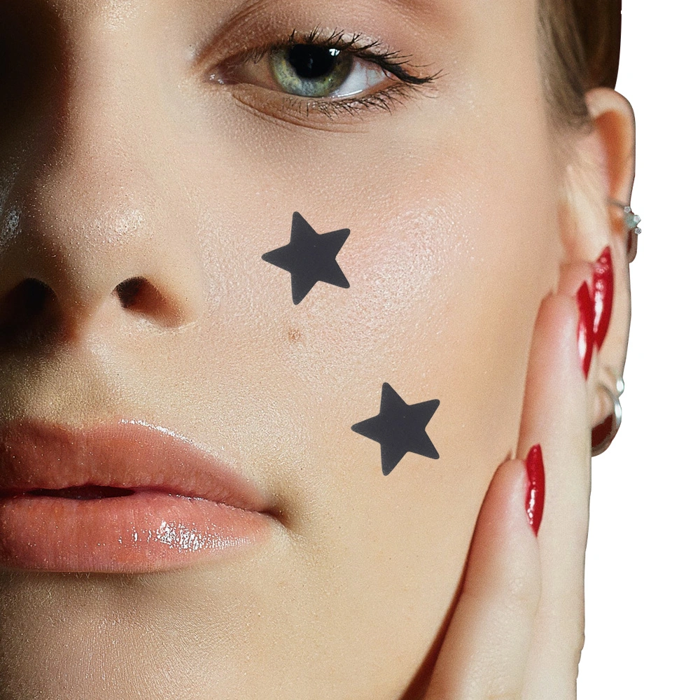 Black Star Shape 20 pontos adesivo hidrocolóide Acne Pimple Patch Manchas tratamento óleo árvore Chá OEM Design