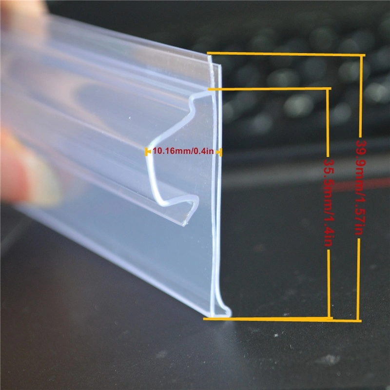 Vertical Face Glass Plastic Shelf Sign Holders for Supermarket Shelf