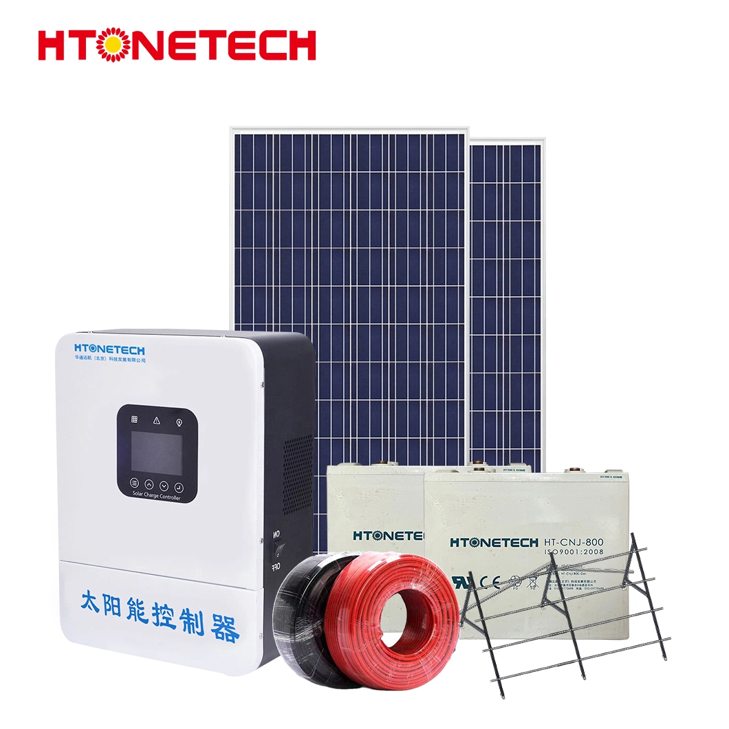 Htonetech 40kw 3 Phase off Grid Solar System Fournisseurs Chine 5kw 10kw 25kw 30W 58kw Systèmes d'énergie solaire avec onduleur et contrôle de puissance.