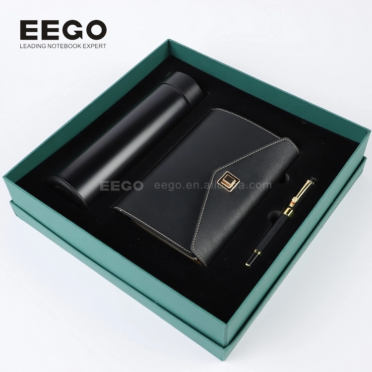 Office Supplies Notebook Logo PU Leather Notebook Pen Corporate Gift Set for Business