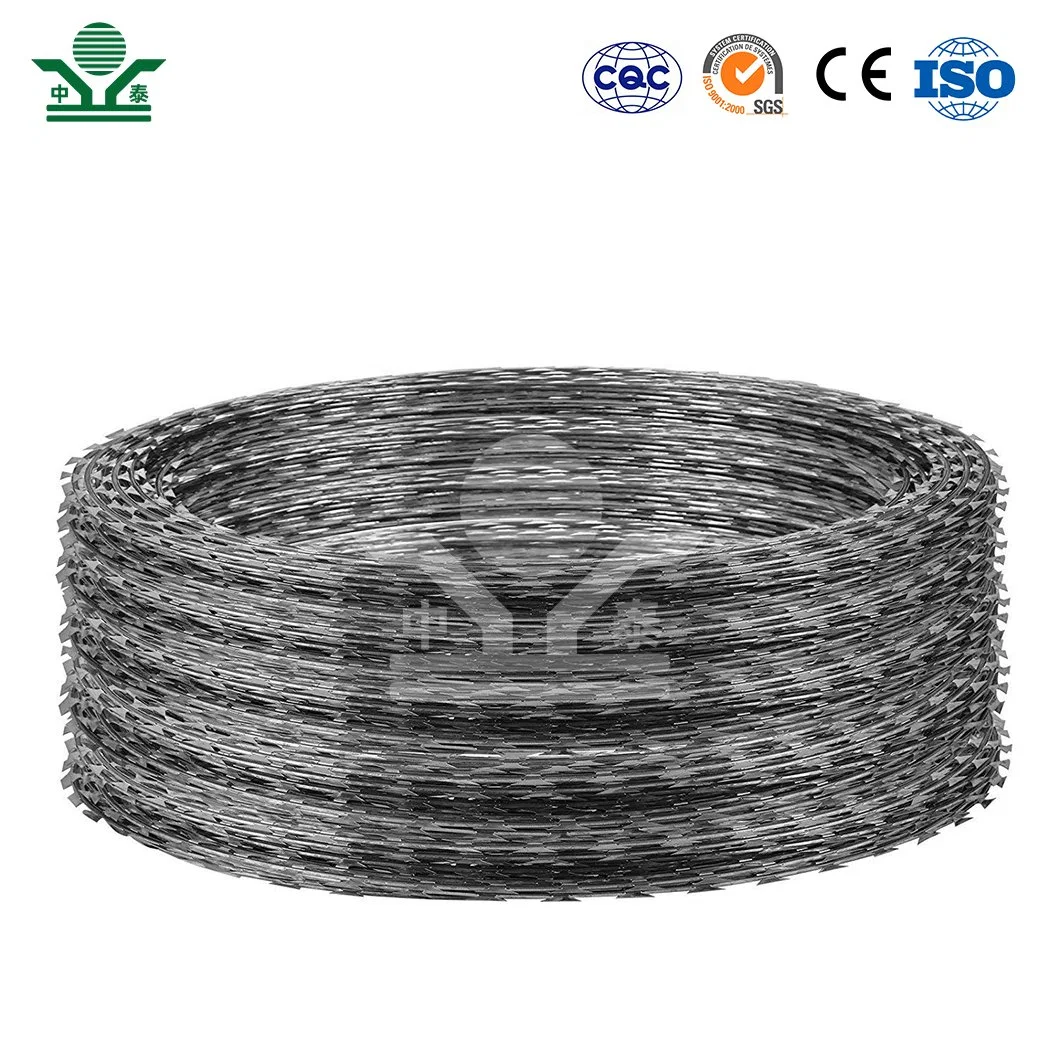 Zhongtai Aluminum Fence Barb Wire China Manufacturing 300mm 450mm 730mm Diameter 4 Strand Barbed Wire Fence Used for Farm Security Fence