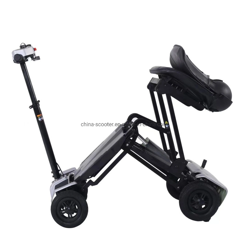 Scooter de movilidad eléctrica plegable manual portátil de 4 ruedas para discapacitados y personas mayores (MS-007C)