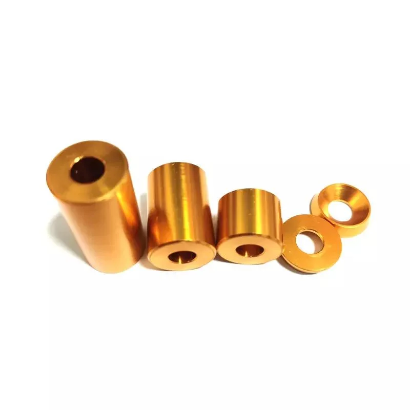 Custom Gold Anodized Sleeve Spacer Bushing