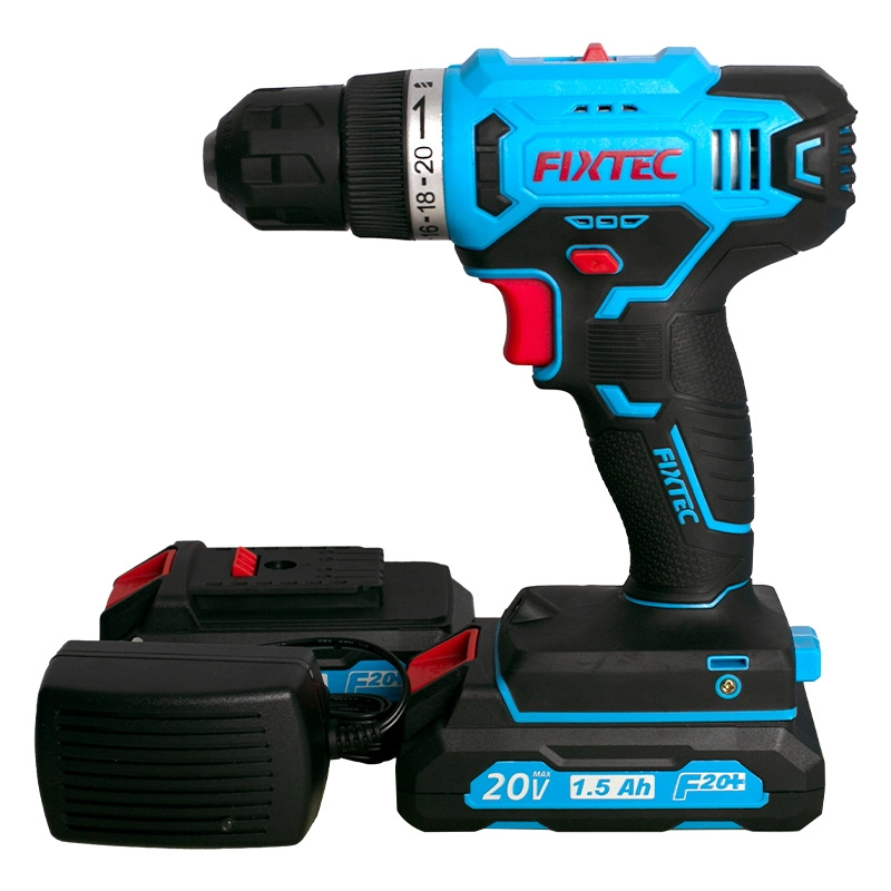 Fixtec 1X1500mAh Li-ion Battery 20V Cordless Drill with LED Working Light