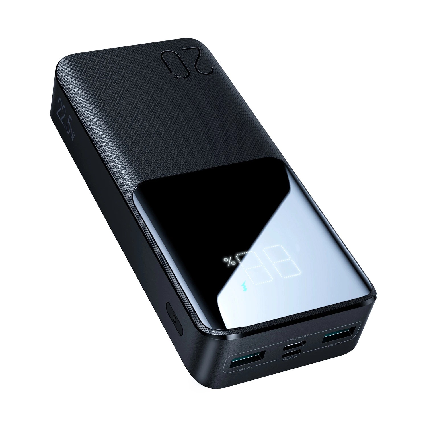 Joyroom Jr-Qp192 Ultra-Fast Charging Power Bank 20000mAh 22.5W 2-Input 3-Output External Battery Pack - Black