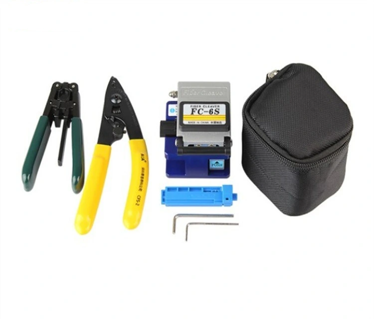 Venta caliente Kit de herramientas de fibra óptica FTTH con medidor de potencia óptica y localizador visual de fallos y FC-6s Cleaver fibra