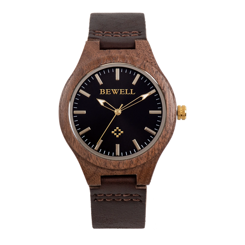 Brand Your Logo Custom OEM ODM Leather Strap Bewell Wood Watch