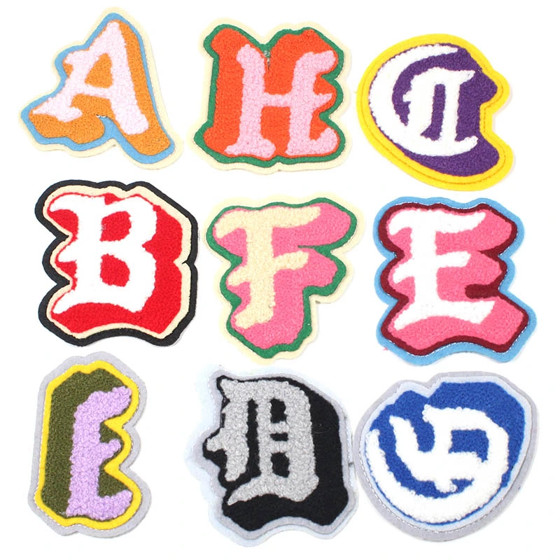 High Quality Towel Custom Large Chenille Letter Patch for Garment/Jeans