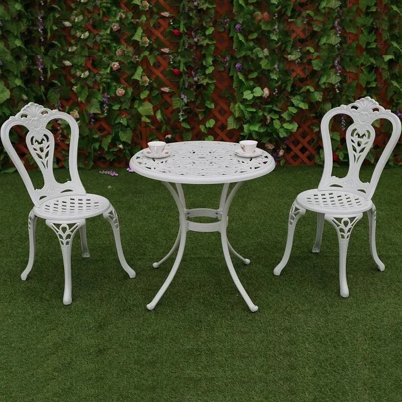 Garden Set Cast Aluminum Outdoor Furniture Patio Dining Chair Set BBQ Table Fire Pit Ceramic BBQ Set for Backyard