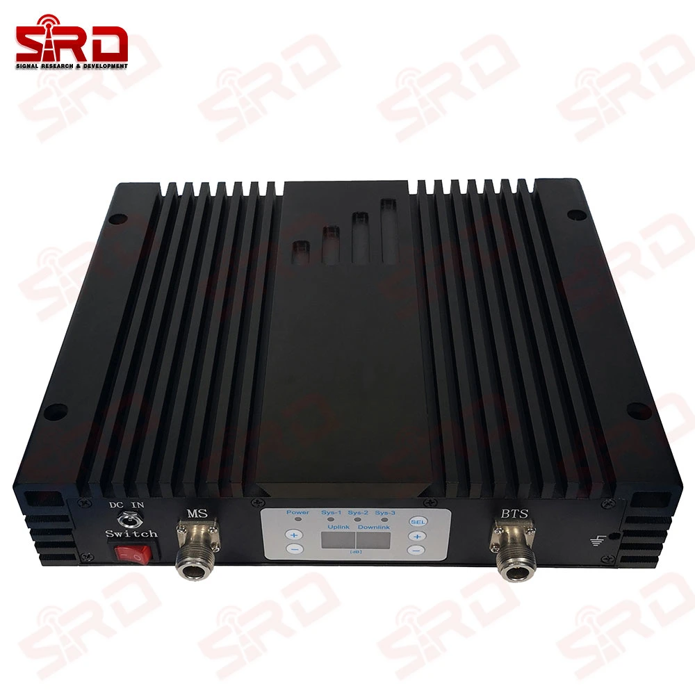 Tri Band Signal Booster 27dBm Gain 80dB Coverage 3000-5000sqm Dcs1800 WCDMA2100 LTE2600 Signal Repeater