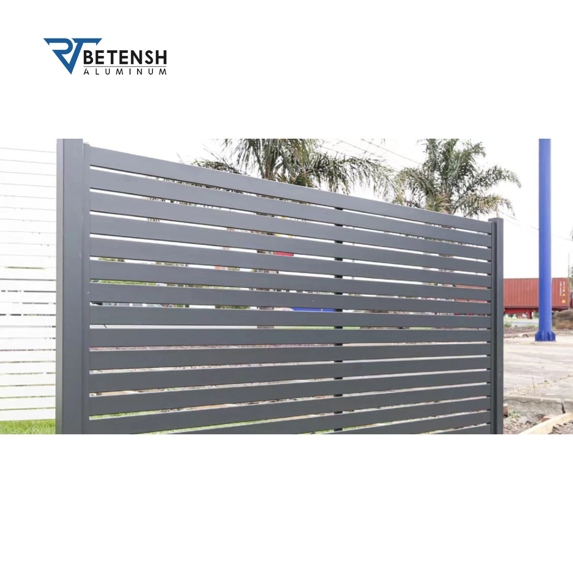 Eco Friendly Aluminum Balcony Privacy Fence Profile Louver Frame Horizontal Slat Fencing for Garden/Villa/Driveway Gate/Walkway Gate/Door