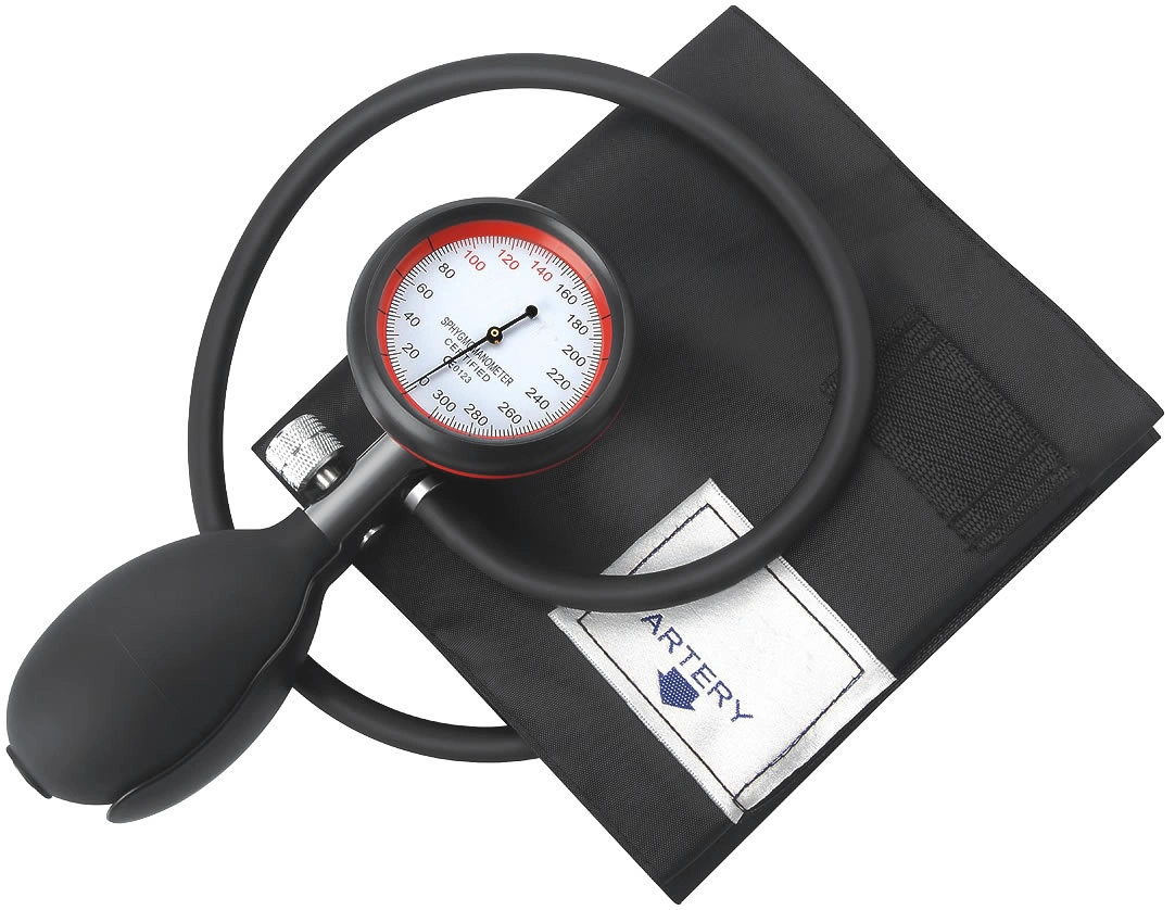 Deluxe Aneroid Sphygmomanometer Blood Pressure Cuff (Black)