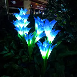 Hot Sale Outdoor impermeáveis Solar Garden Flower Lights Smart Cla Lily Rose Daisy flores com decoração Solar estaca Lights