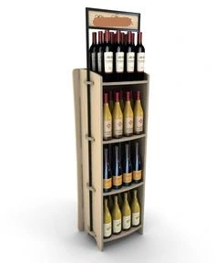 Wooden Supermarket Wine Display Stand/Flooring Wooden Wine Display Rack/Shelf for Beer/Wine