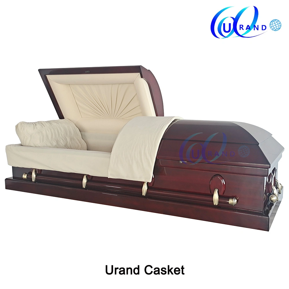 Unique Design Special Handles High Gloss Wooden Casket