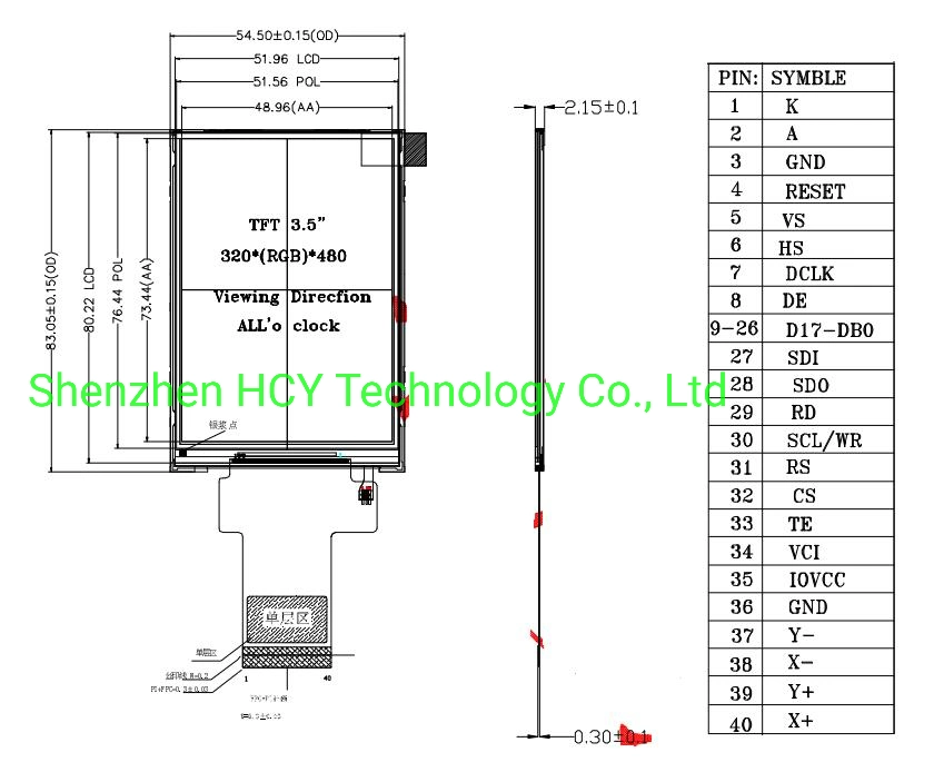 LCD TFT color de 3,5 pulgadas con pantalla de 320X480 de resolución de la versátil dispositivo de bolsillo, y el cuadro de uso