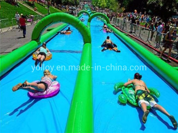 Faites glisser l'eau flottant gonflable géant Amusement Park
