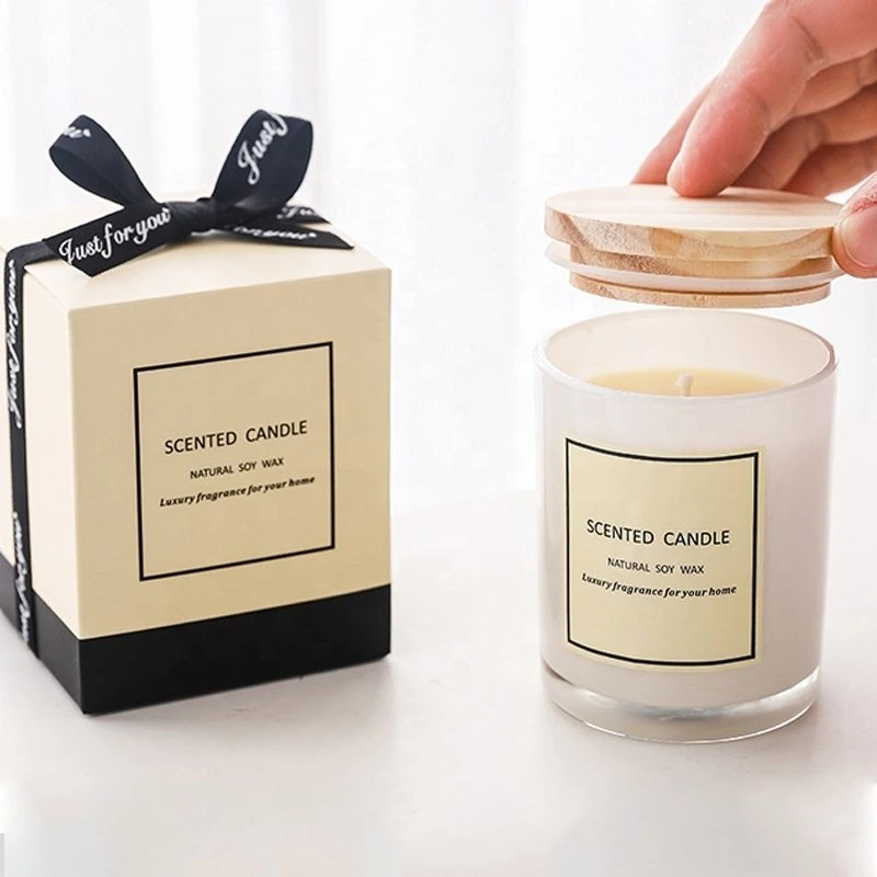 Huajing Private Label Customized Logo Classic Scented Matte White Candle Luxury Candle Jar with Box