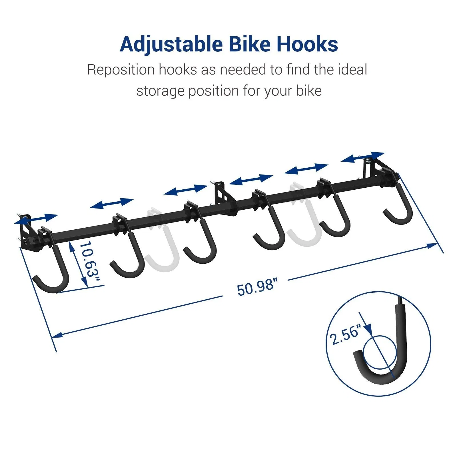 Stainless Steel Bike Storage Rack, 6 Bike Storage Hanger Wall Mount for Home & Garage Holds up to 300lbs, Black