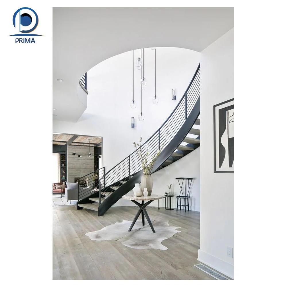 Prima Tempered Glass Panel Floating Stair China Products Invisible Steel Stringer Hot Sell Wooden Floating Staircase with Landing Hidden Cantilever Stairs