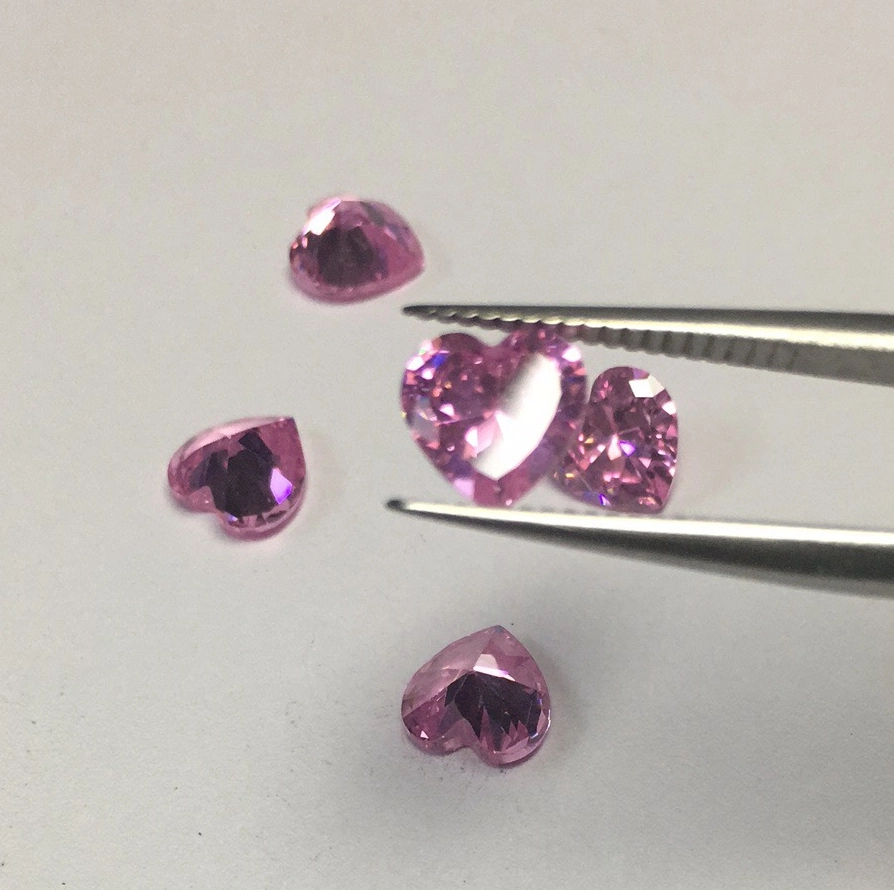 La moda corazón Rosa CZ perlas piedras preciosas Venta al por mayor comercio al por mayor con Made in China