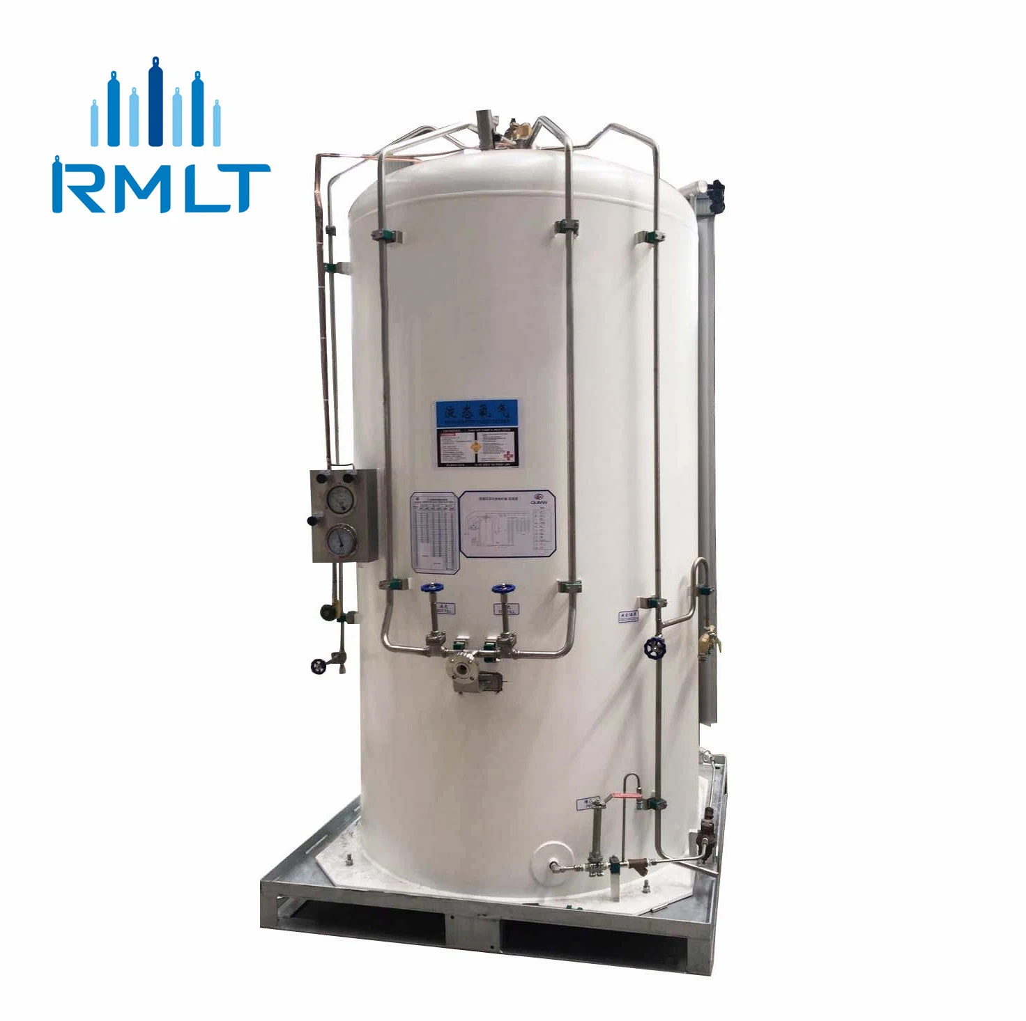 1000L 2m3 3m3 5m3 Réservoir de stockage cryogénique de micro-vrac d'oxygène, d'azote, d'argon et de CO2.