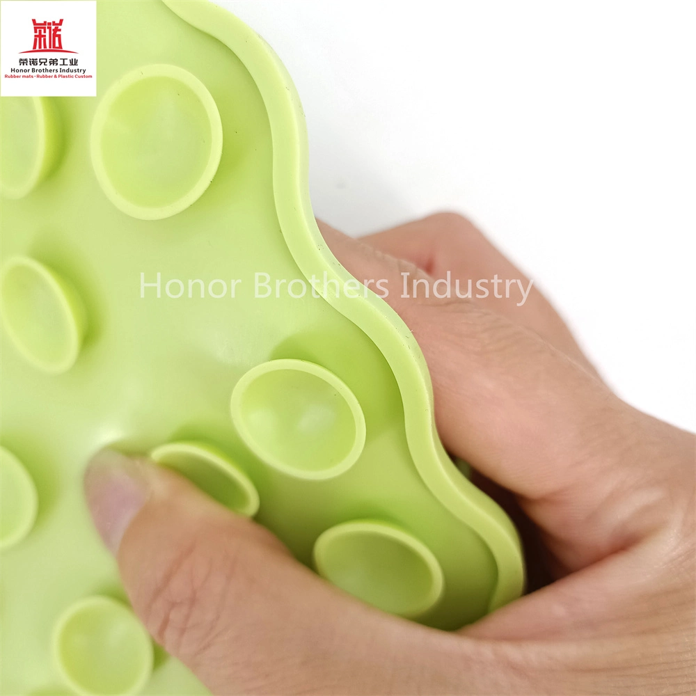 Non-Slip Cleaner Silicone Bath Massage Mat Back Foot Scrubber with Suction Cups