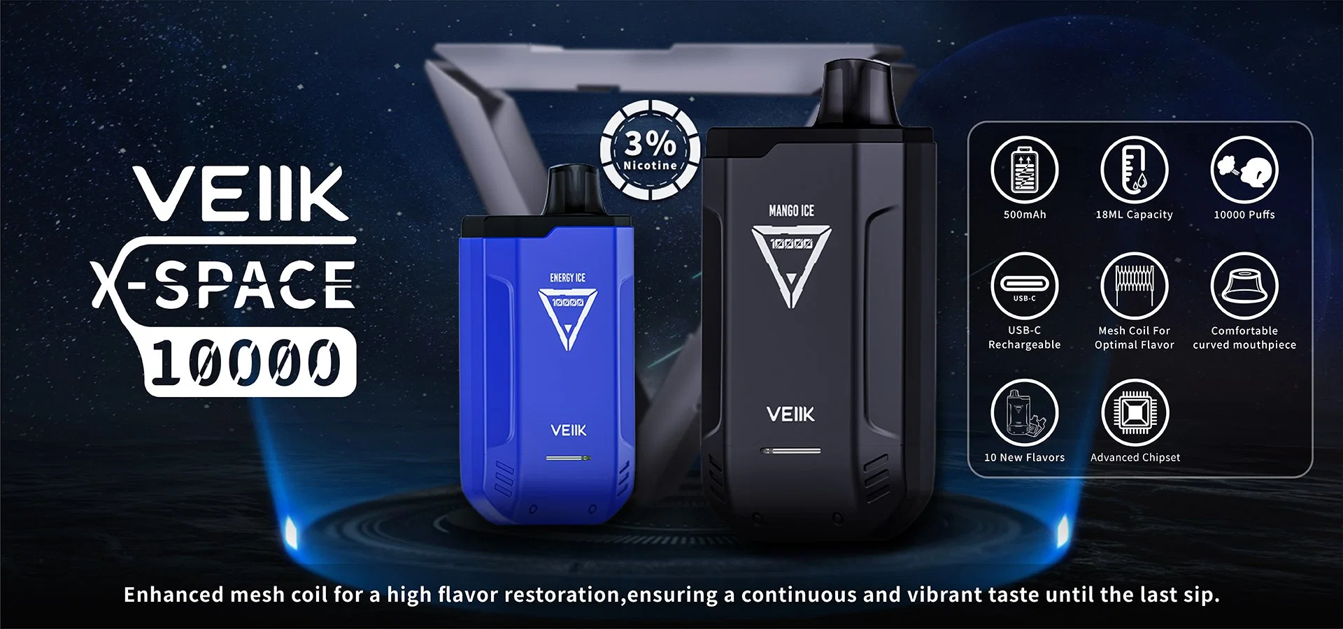 Новый продукт Micko X Space 10000puffs сигареты I Vaporizer Mickott Электрический вкус Vape Атомизатор Популярное