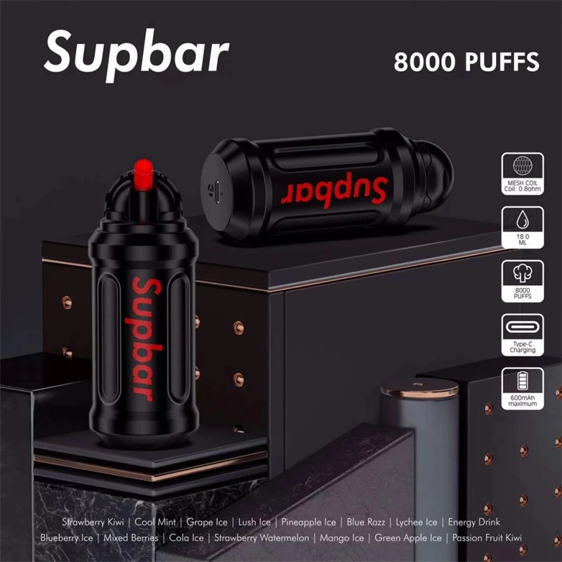 Suppbar 8000puffs 18ml Salz Nikotin 15flavors 5% 2% Nikotin Hotselling Einweg-Vape