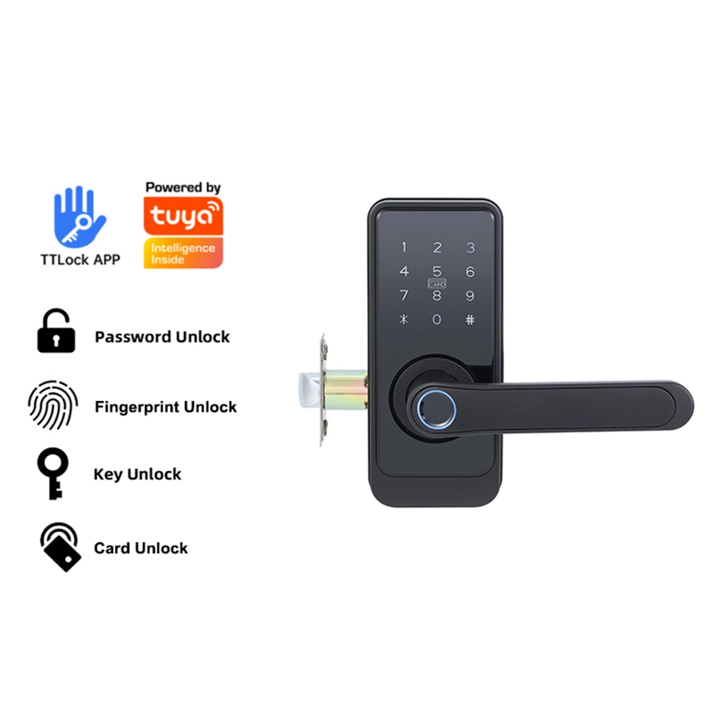 تطبيق Tuya WiFi عالي الأمان قفل ذكي ببصمة إصبع بيومترية ذكية قفل الباب ANSI قياسي لشقة فندق Home