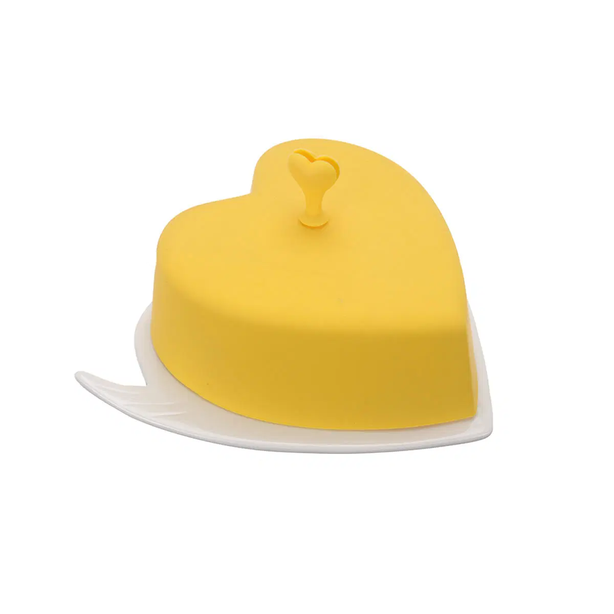 Dtk nouveau ménage le beurre en céramique plat beurre Heart-Shaped Boîte avec couvercle en silicone