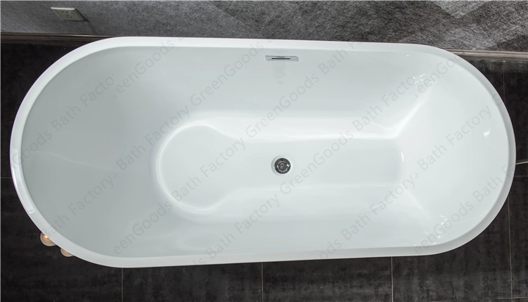 CE Certificate Luxury Free Stand Acrylic Freestanding Oval Bathtub for Sale