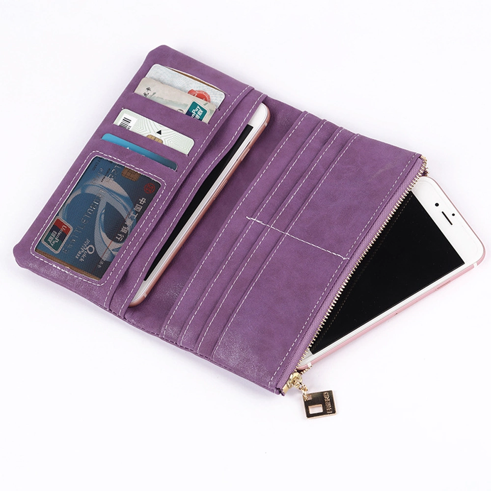 Korean Fashion Retro Frosted Women's Medium and Long Multi-Card Wallet