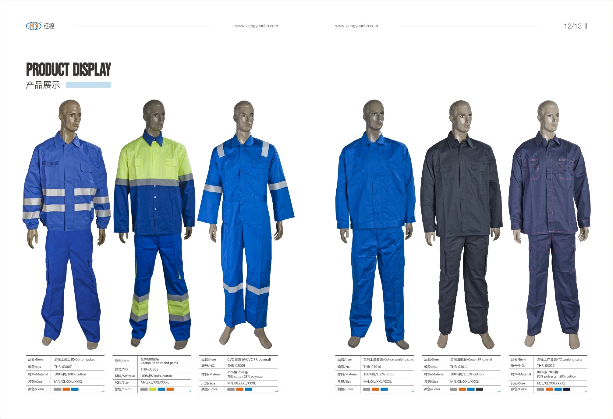 100% Cotton Polyester Fr Anti-Static Protective Workwear Coverall for Industry