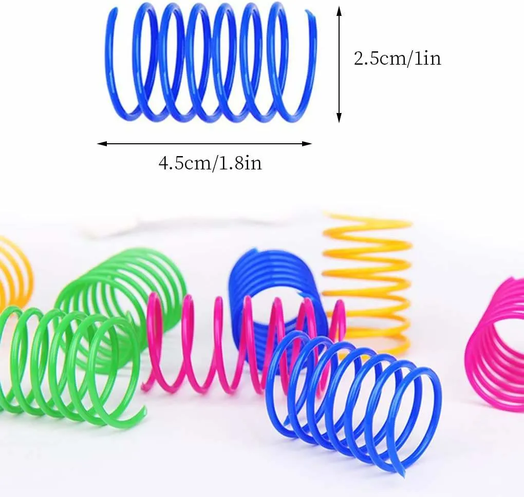 Hot Selling 4PCS Durable Heavy Plastic Cat Spiral Spring Interactive Cat Toy