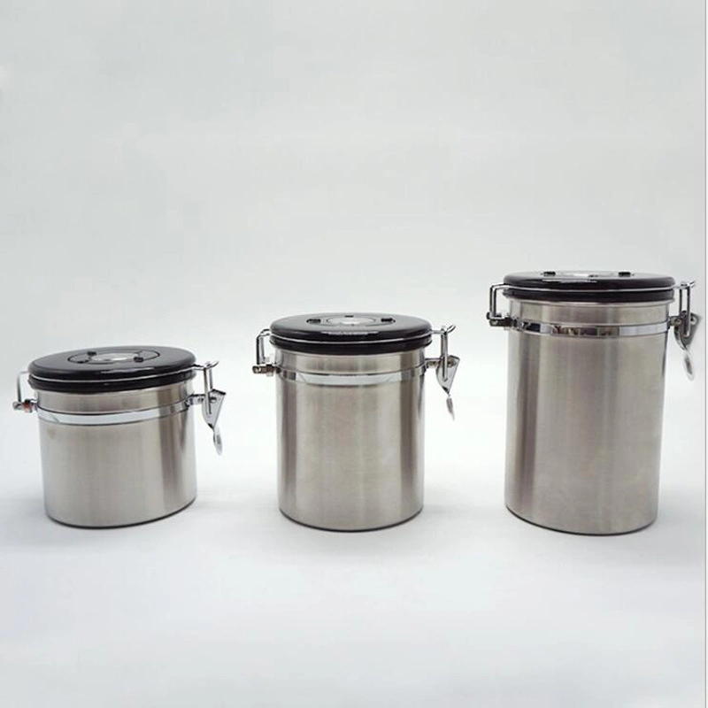 Stainless Steel Storage Jar with Transparent Window Condiments Bl15647