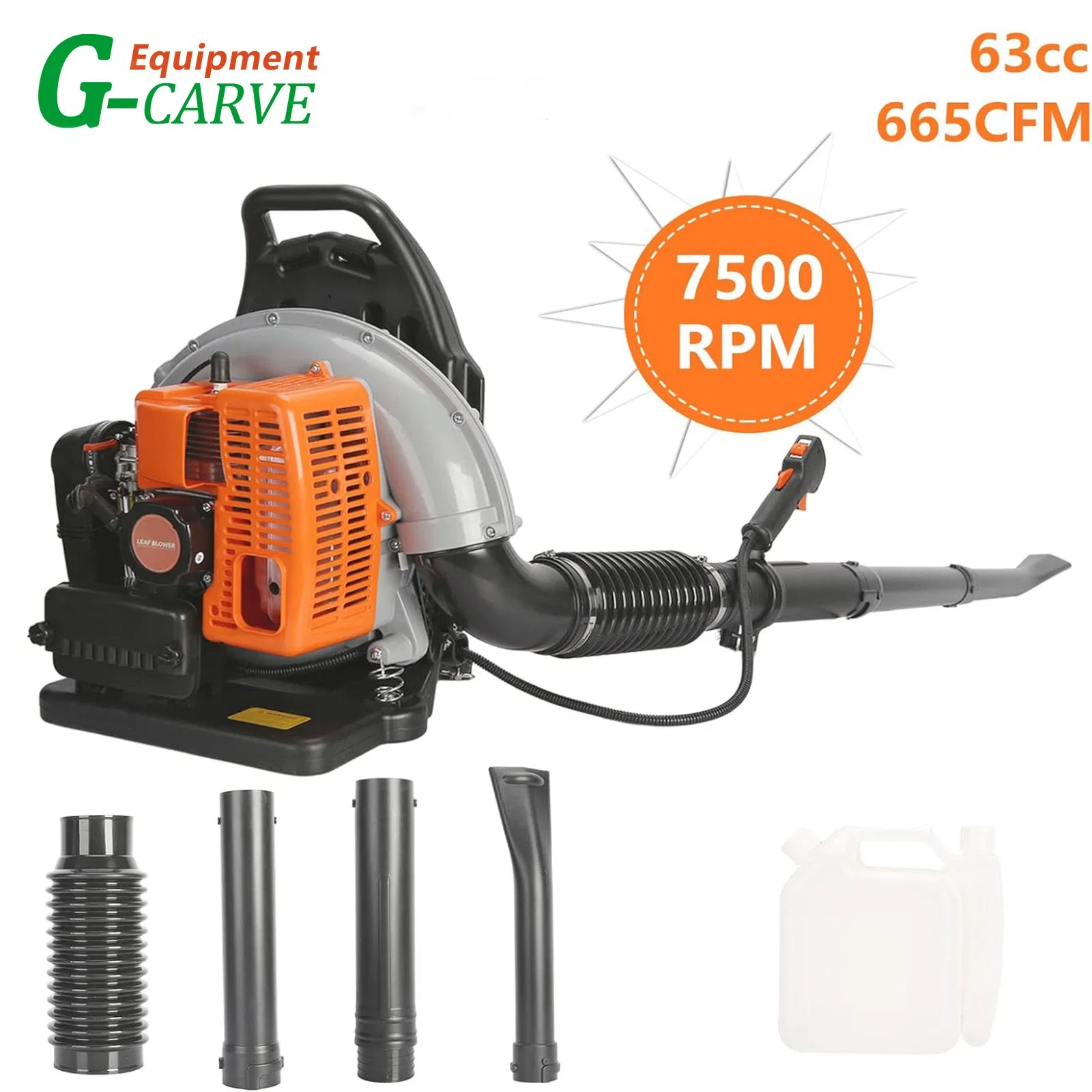 Commercial 2 Stroke Garden Yard Tool Back 63cc Petrol Backpack Leaf Blower