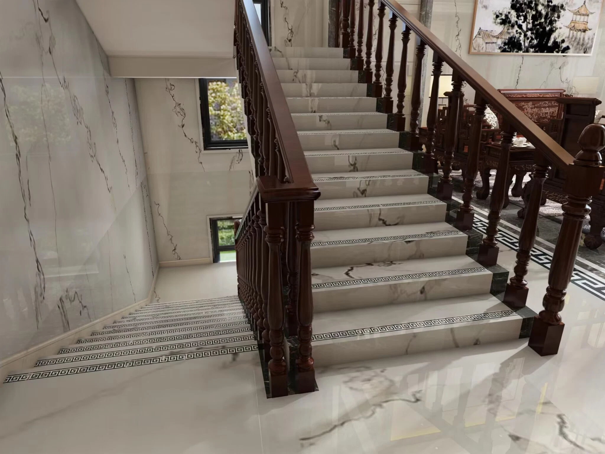 Музей Пикассо белого мрамора для внутренней зал отеля лестниц и ванная комната стены плитки