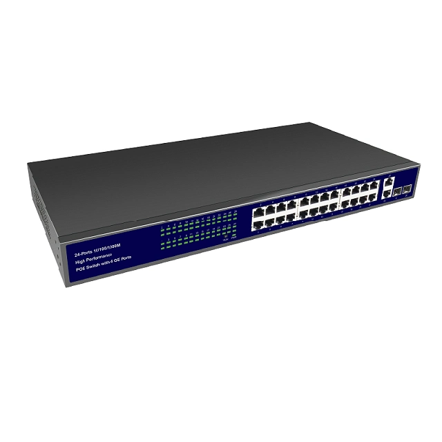 Fibre-Poe-Switch mit 24 Ports und Gigabit-Poe-Ports, CCTV/IP-Kamera/IP-Telefon/Wireless AP mit 400W Poe Leistung