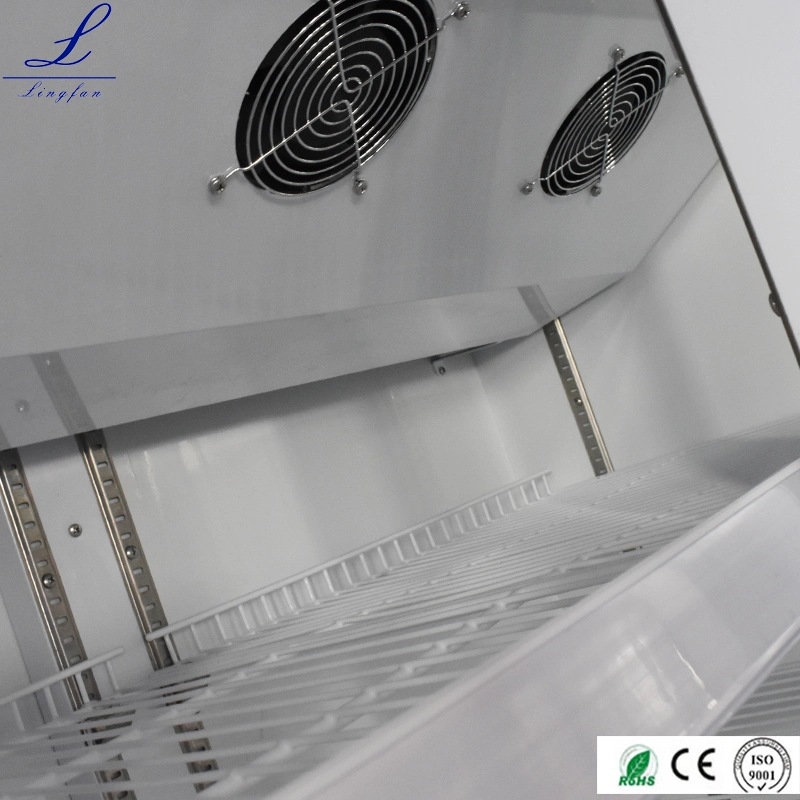 На заводе прямые поставки двойная система охлаждения вентилятора температуры стеклянные двери морозильной камеры дисплея на кухне
