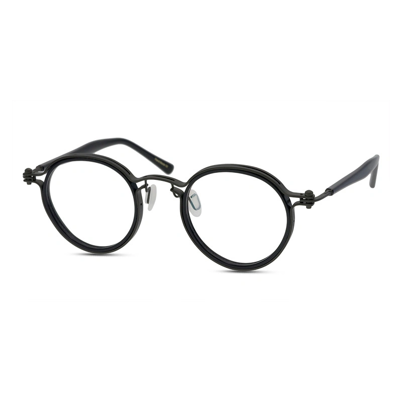 Óculos de titânio High Quality Cheap unissexo Buffalo Horn óculos de titânio Óculos redondos Eyewear moda fabrica quadros de óculos ópticos Design